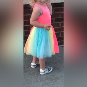 Cat & Jack Rainbow Tulle Dress. Toddler Girl Size 3T.